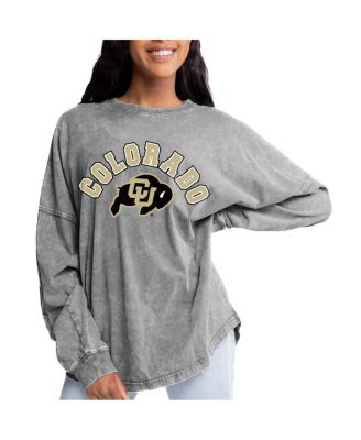 Gameday Couture - Women's  Gray Colorado Buffaloes Faded Wash Pullover Sweatshirt