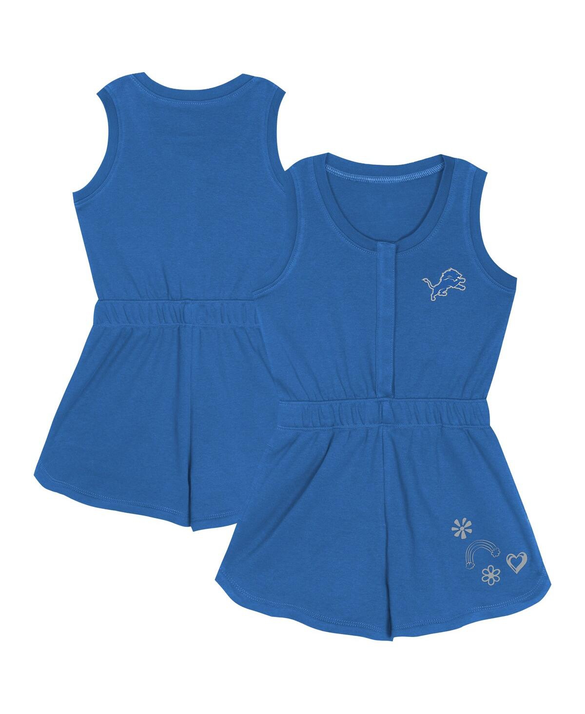 Outerstuff Girls Toddler Blue Detroit Lions Super Girl Romper In Blue