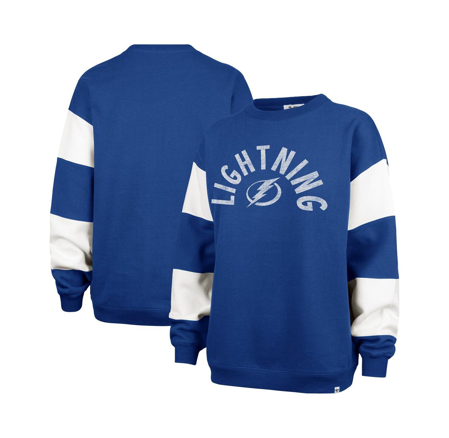 Women's Blue Tampa Bay Lightning Eephus Barred Pullover Sweatshirt