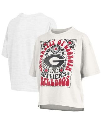 Pressbox - Women's White Georgia Bulldogs Harmony Oversized T-Shirt