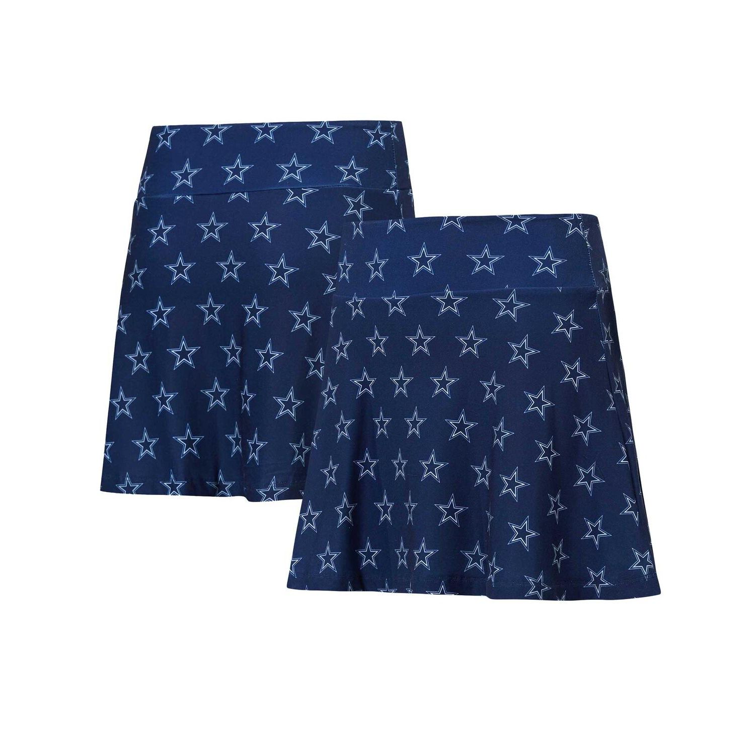 Women's Navy Dallas Cowboys Record Allover Print Knit Sleep Skort