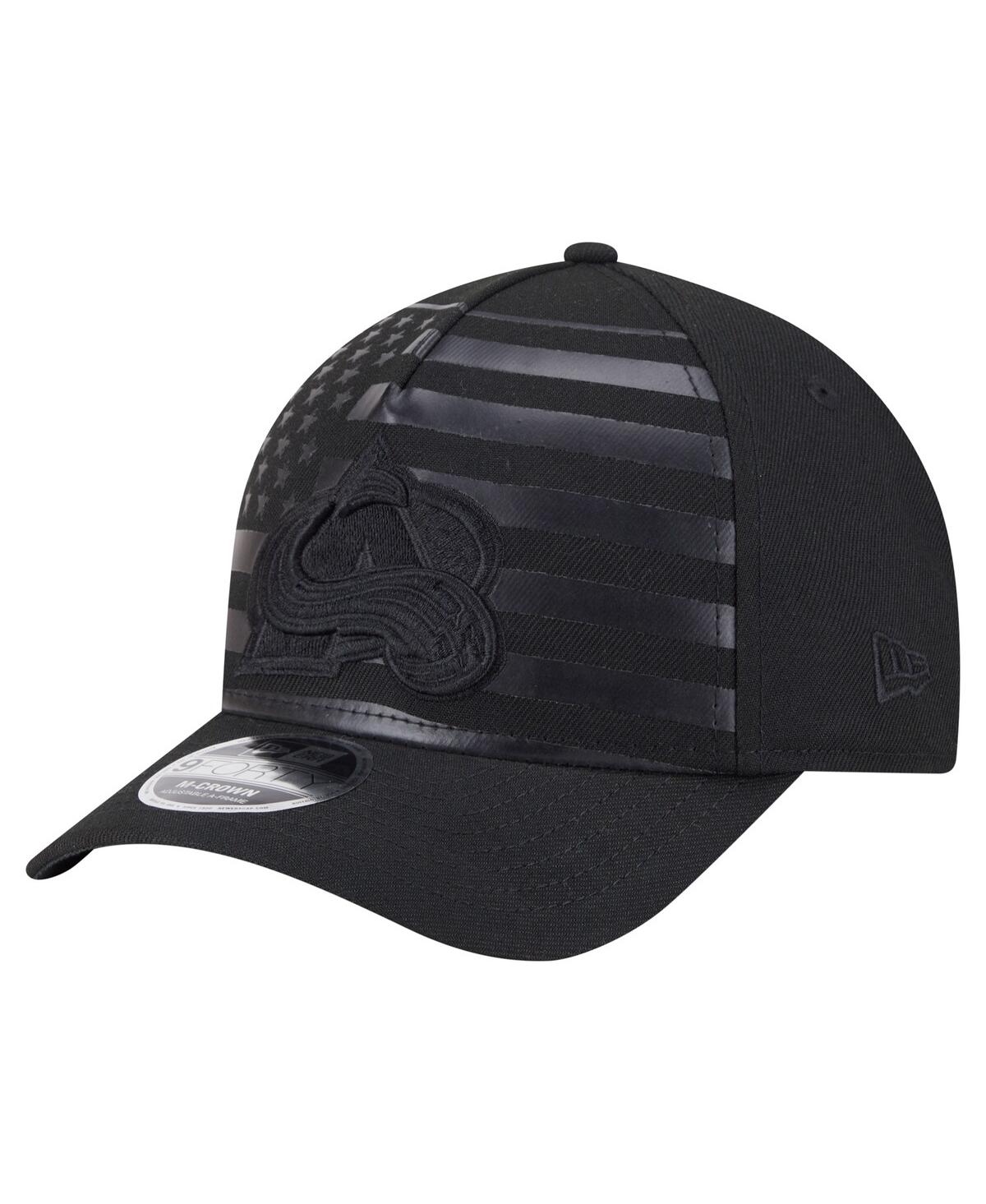 New Era Men's Black Colorado Avalanche Game Day Stealth Flag 9forty A-frame Adjustable Hat In Black