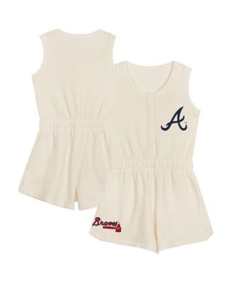 Outerstuff - Toddler Cream Atlanta Braves Power Tank Romper