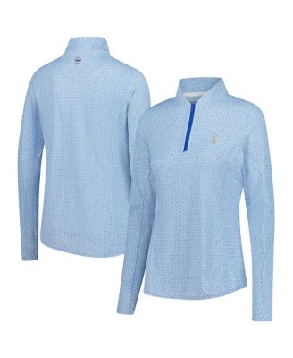 Peter Millar - Women's Light Blue THE PLAYERS Goldman Mar-Tee-Ni Break Quarter-Zip Sunshirt Pullover Sweatshirt