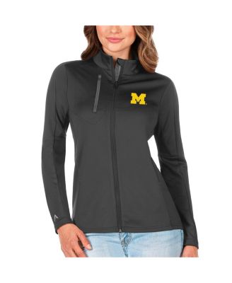 Antigua - Women's Graphite/Silver Michigan Wolverines Generation Full-Zip Jacket