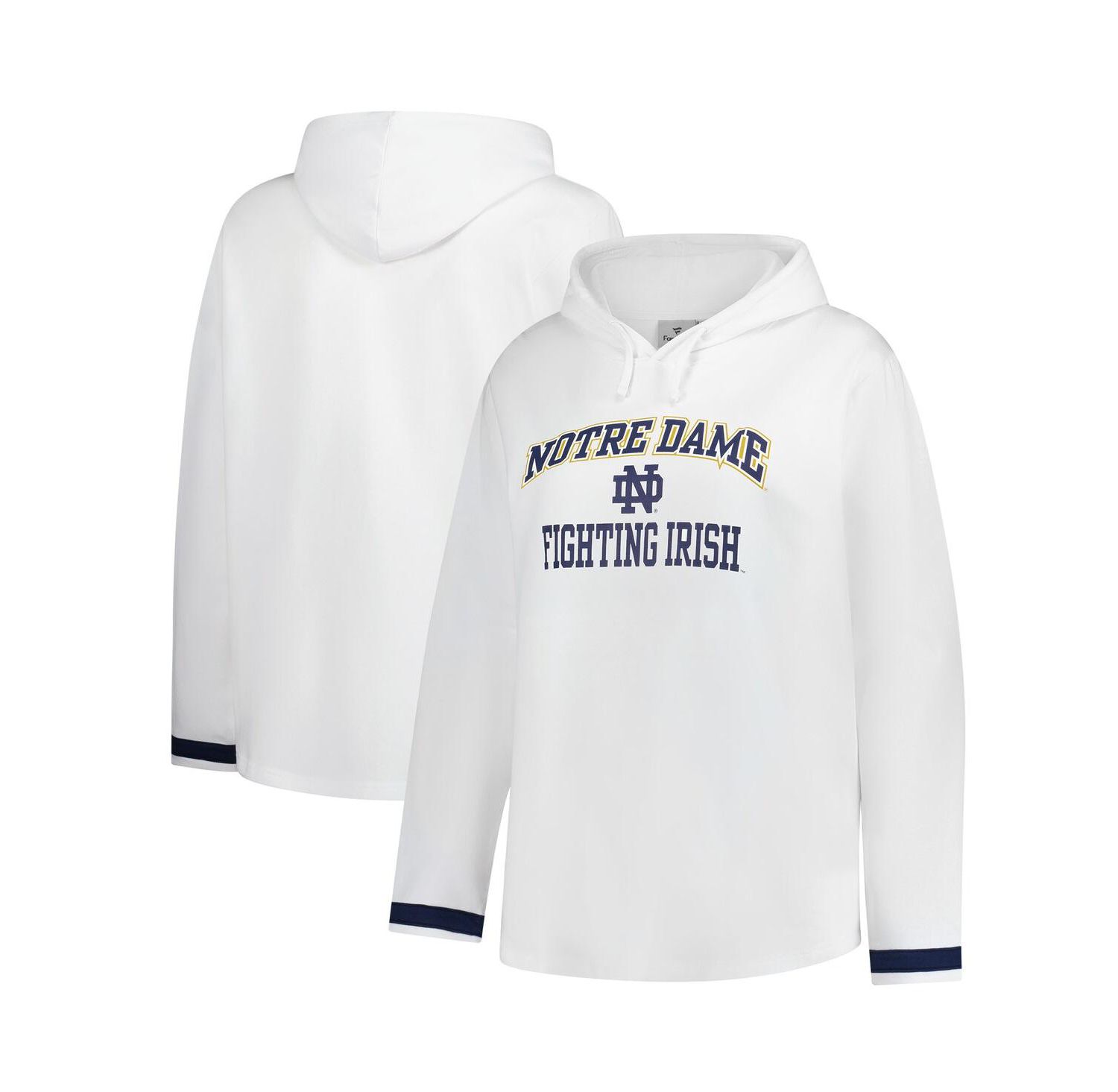 Women's White Notre Dame Fighting Irish Plus Size Pullover Hoodie