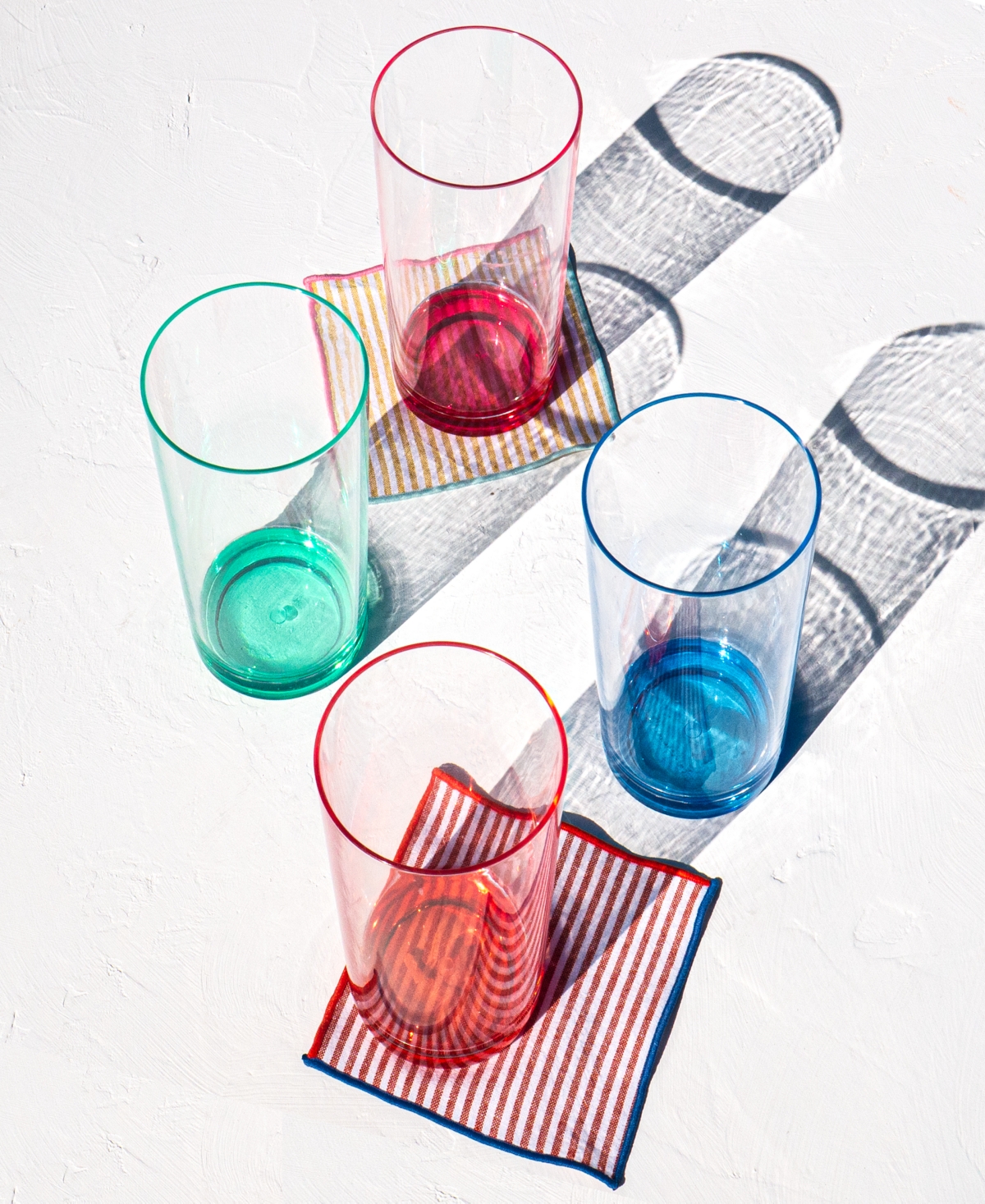 Tarhong Color Base Jumbo Glasses, Set Of 6 In Teal