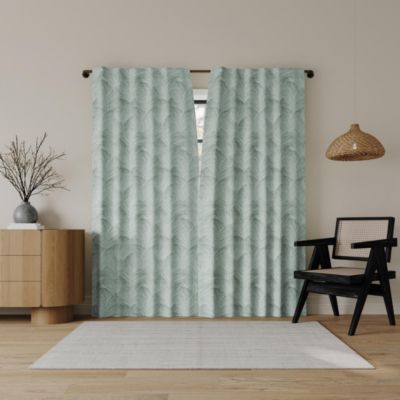 Coppa Leaf Motif Magnetic Closure 100% Blackout Back Tab Curtain Panel