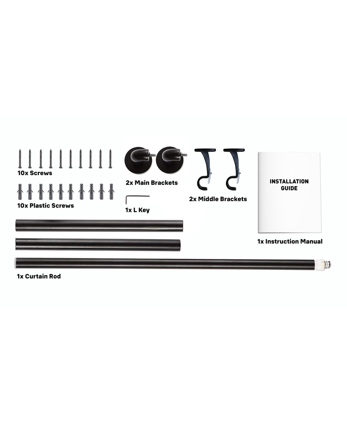 Hlc.me Wrap Around Room Darkening Grommet Curtain Rod - Adjustable Telescoping