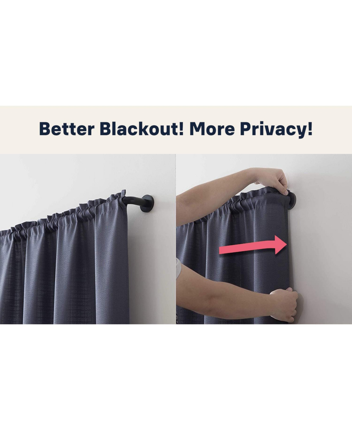 Hlc.me Wrap Around Room Darkening Grommet Curtain Rod