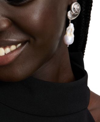 Shell & Freshwater Pearl Drop Earrings 