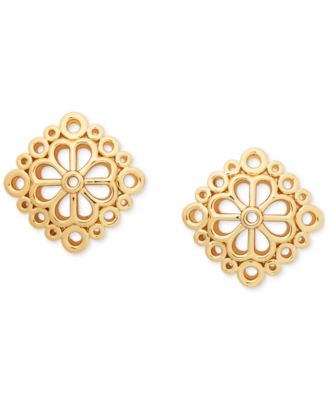kate spade new york - Gold-Tone Spade Flower Lace Stud Earrings