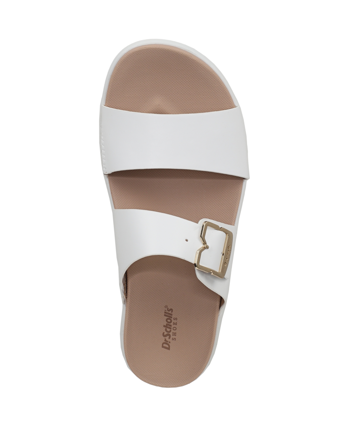 Shop Dr. Scholl's Women's All Time Round Toe Slide Sandals In White Faux Leather