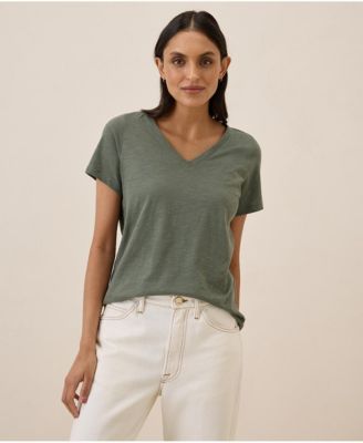 Women's Organic Cotton Featherweight Slub V-Neck Tee