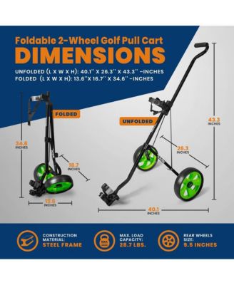2-Wheel Golf Pull Cart with Adjustable Handle and Foot Brake