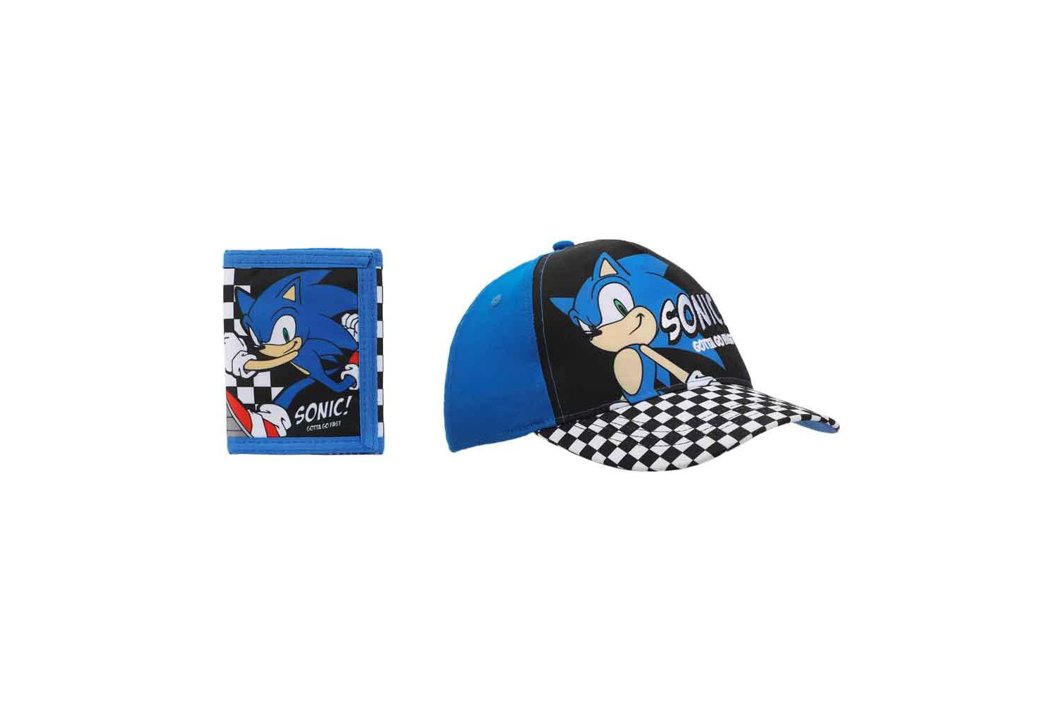 Character and Checkered Patterns 2-Piece Curved Snapback Hat and Bi-Fold Wallet Set