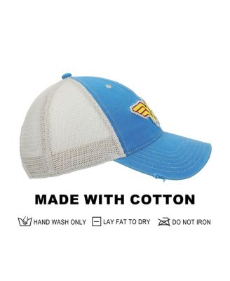 Wonder Woman Logo Women's Blue Washed Distressed Cut Fabric Unstructured Baseball Cap