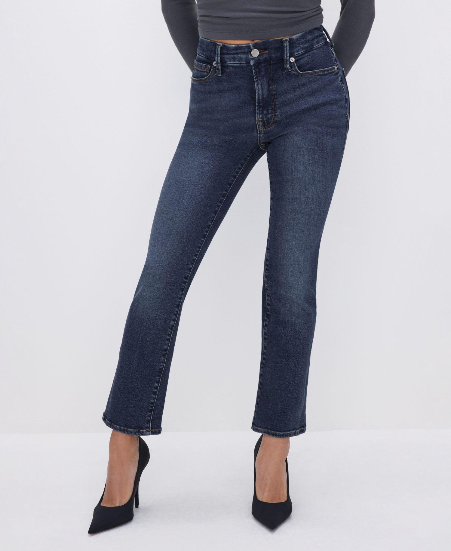Petite Mid-Rise Straight Jeans