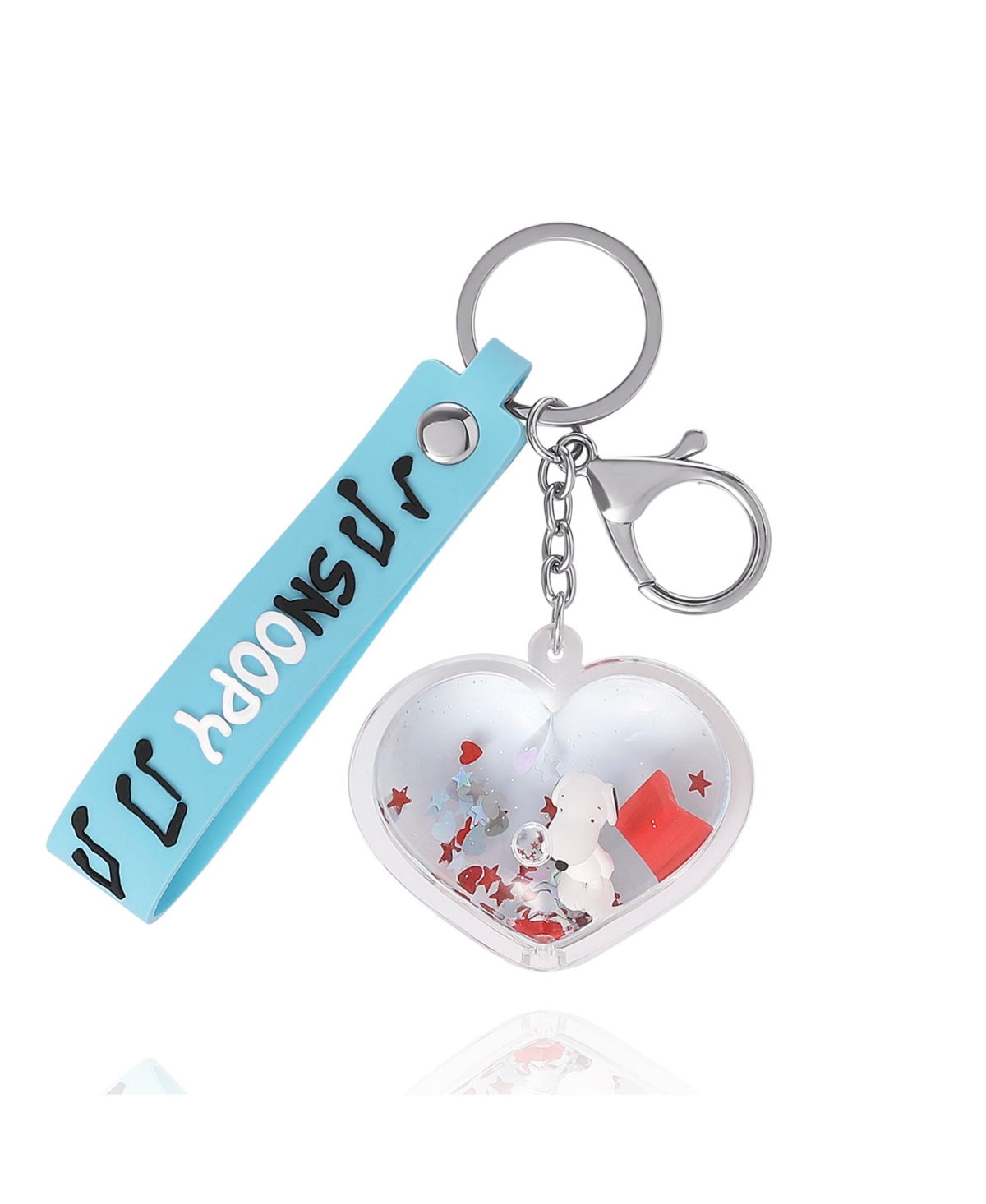 Peanuts Snoopy Heart Keychain with Floating Charms