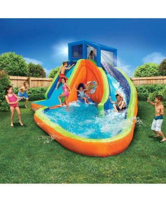 Falls Inflatable Water Park Kiddie Pool with Slides & Cannons (2 Pack)