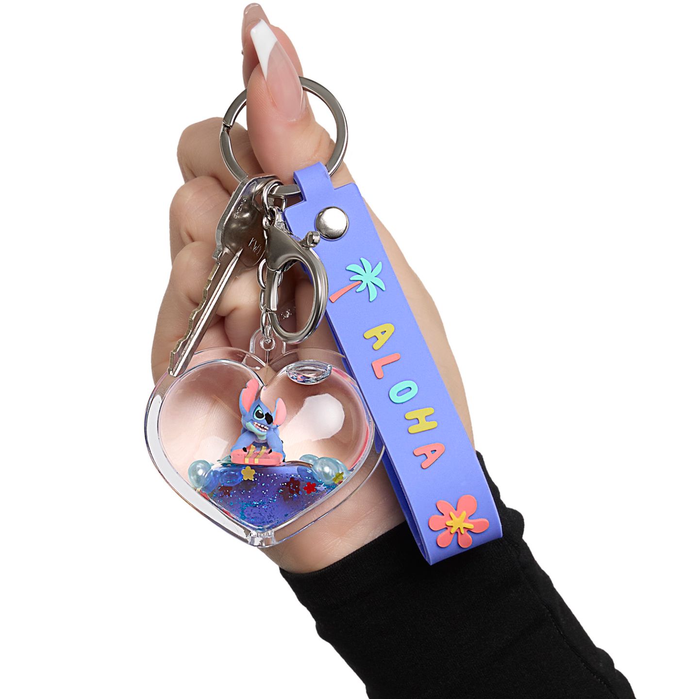 Брелок Disney Stitch Liquid Keychain - Official Heart Bag (Blue / One Size) — фото 2