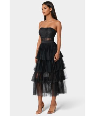 Women's Tulle Corset Midi Dress