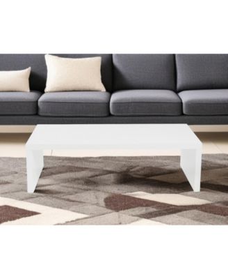 Minimalist Wood Sled Coffee Table – Contemporary Look