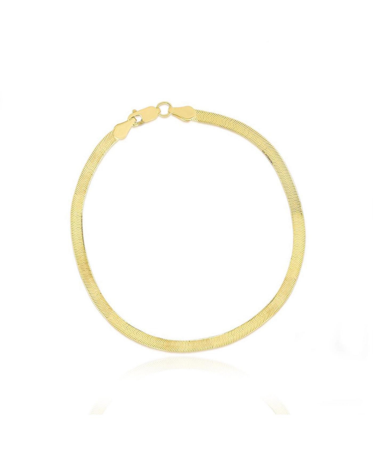 Mini Herringbone Bracelet 14K Yellow Gold - 3 millimeters - 8 inches - Yellow gold