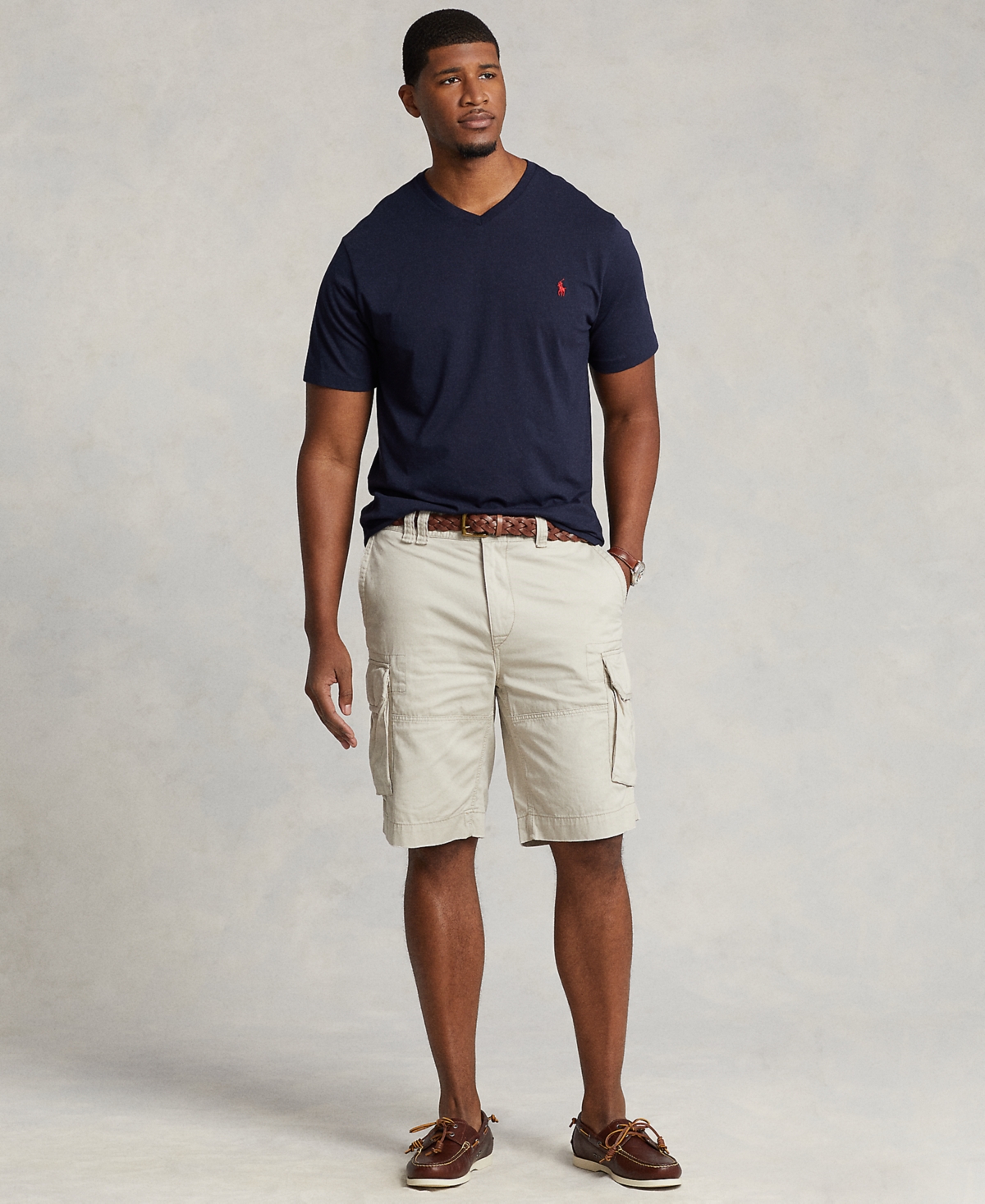 Shop Polo Ralph Lauren Men's Big & Tall Gellar Classic-fit Twill Cargo Shorts In Classic Stone