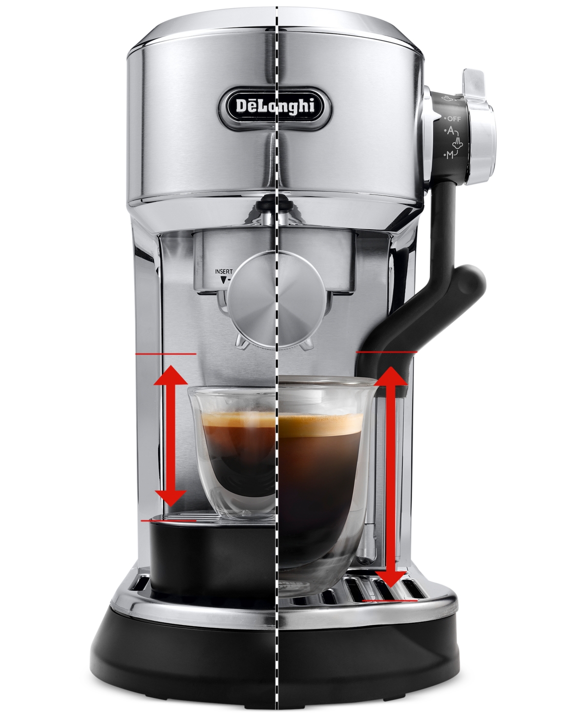 DELONGHI DEDICA MAESTRO PLUS ESPRESSO MACHINE WITH AUTOMATIC STEAM WAND 