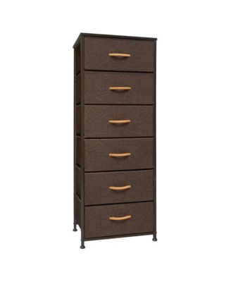 Steel and Fabric Six-Drawer Chest for Bedroom Closet and Home Storage