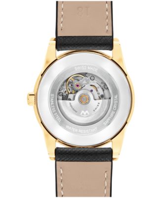 Women's Museum Classic Swiss Automatic Black Leather Watch, 33mm