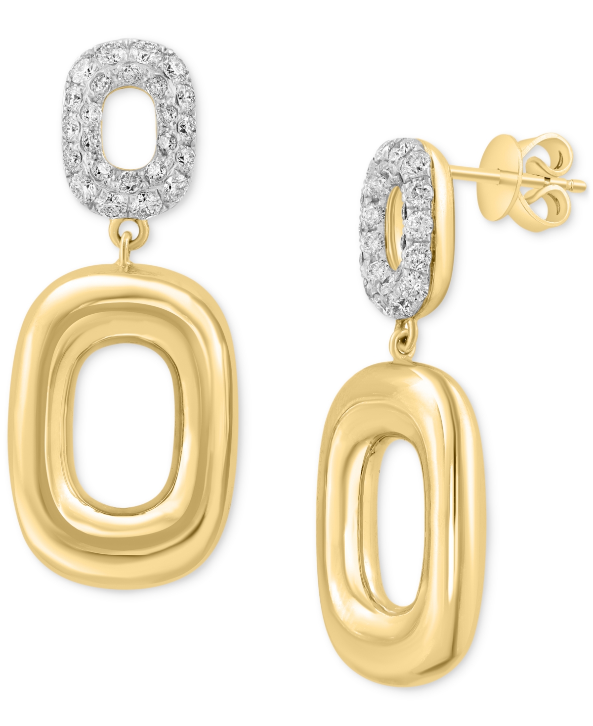 Effy Collection Effy Diamond Pave Geometric Drop Earrings (7/8 Ct. T.w.) In 14k Gold