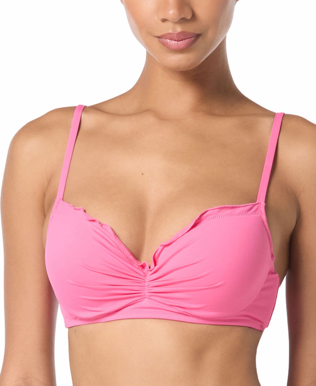 Women's Lavish Ruffle-Edge Bikini Top - Plumeria Pink