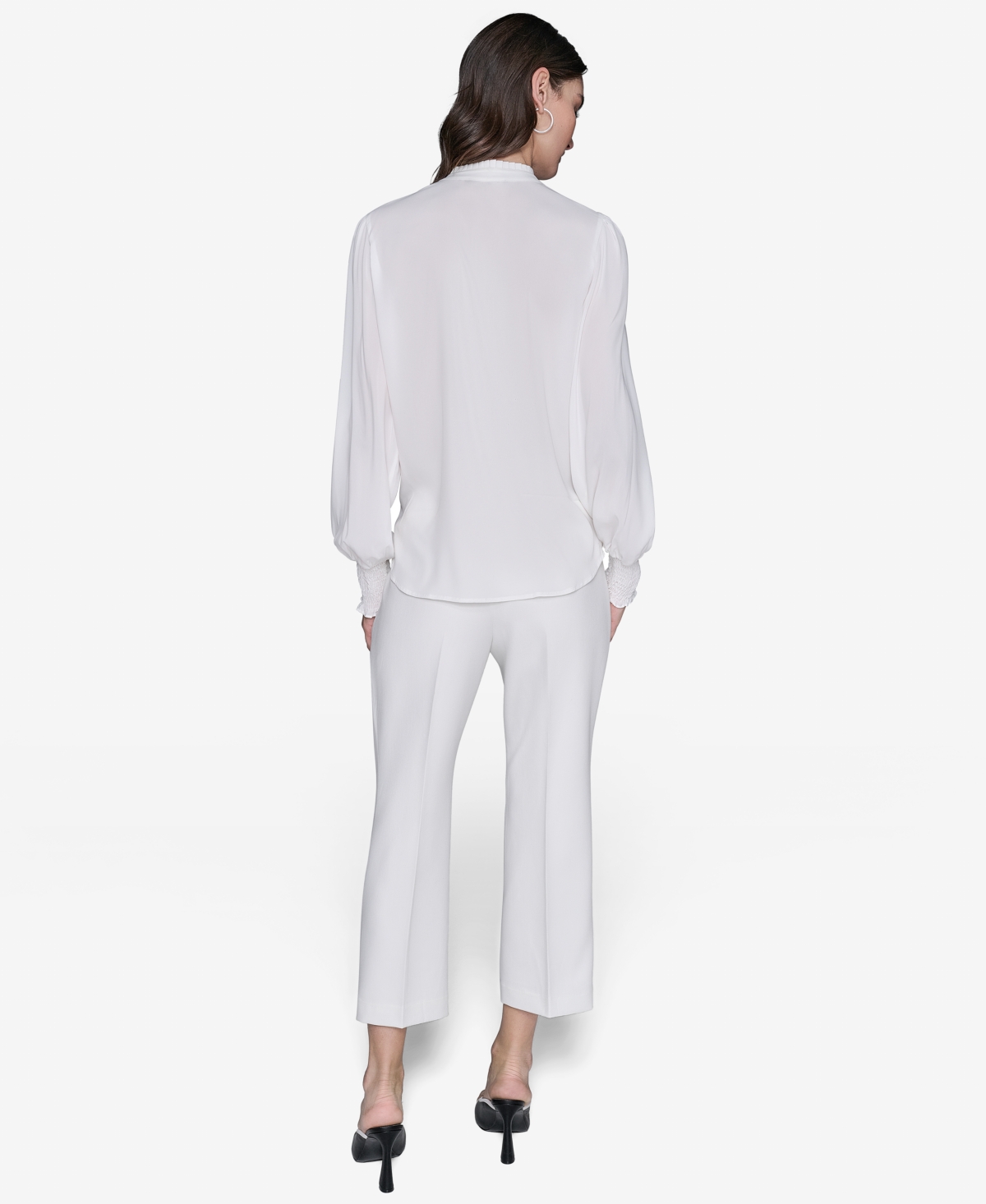 Karl Lagerfeld Women's Blouson-sleeve Button-front Blouse
