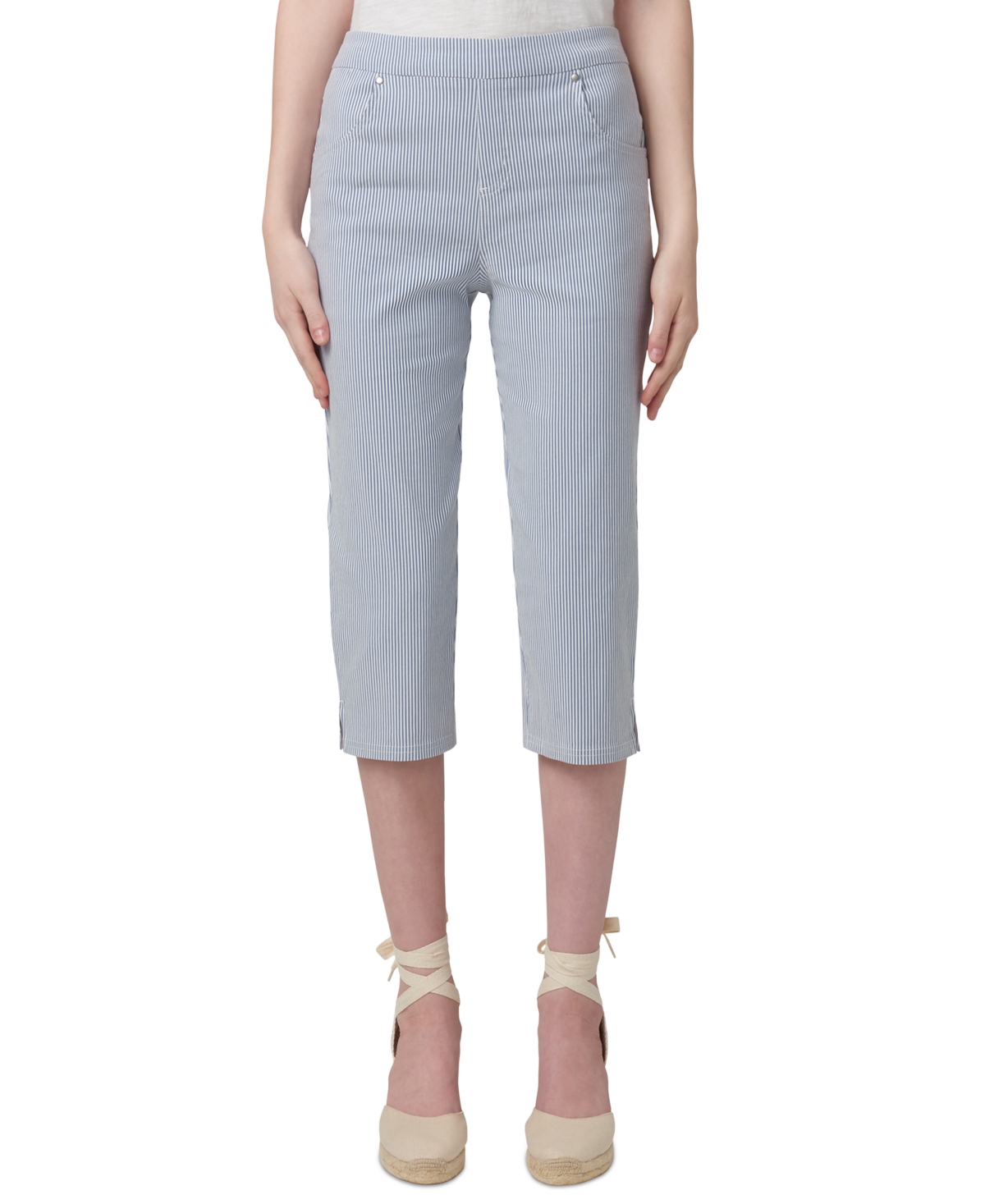 Hue Women's Spring Stripe Pedal Pusher Pants In Blue