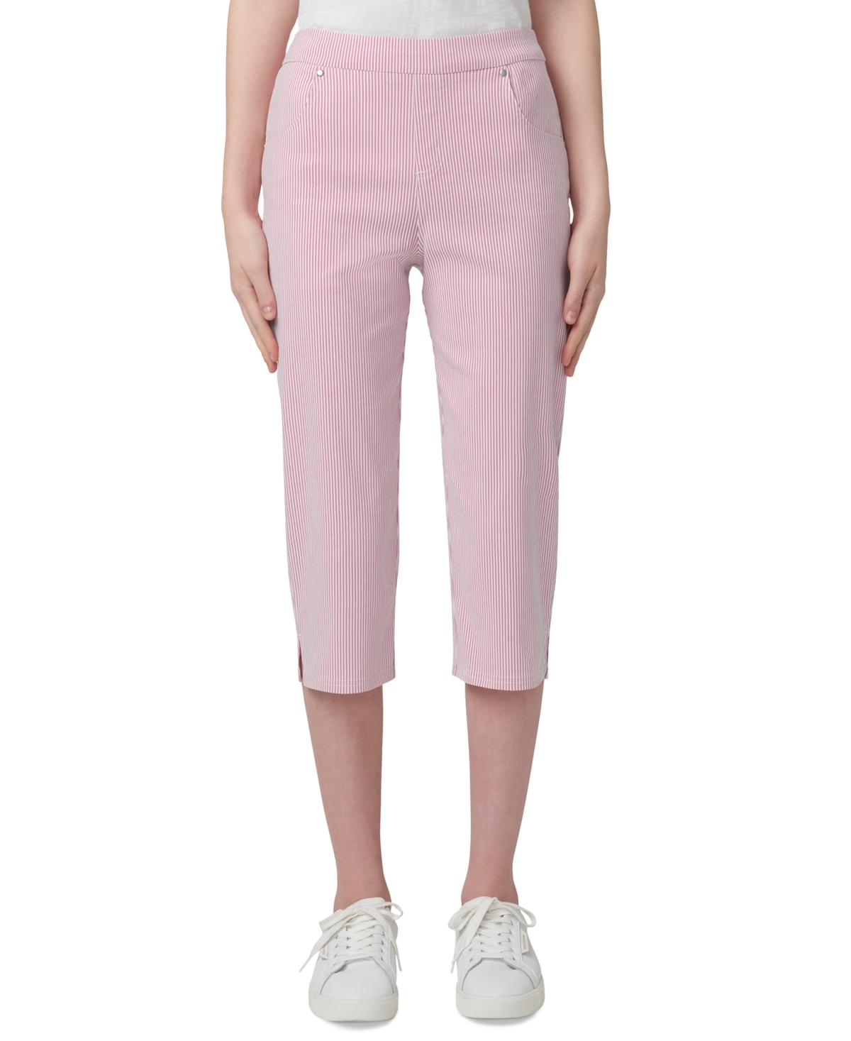 Hue Women's Spring Stripe Pedal Pusher Pants In Pink