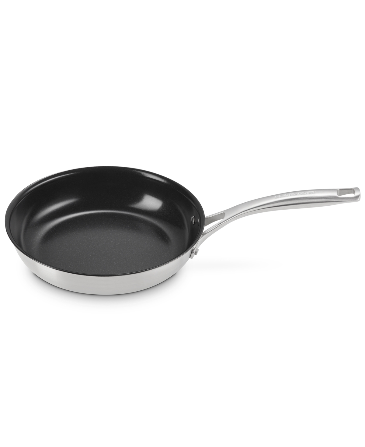 Le Creuset Essential Stainless Steel Set Of 2 Nonstick Frying Pans In Silver