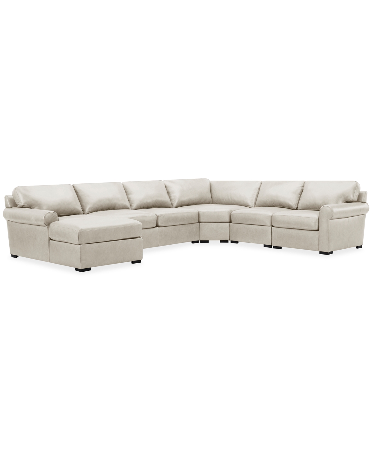 Macy's Radley Roll Arm 152" 5-pc. Leather Wedge Corner Chaise Sectional, Exclusively At