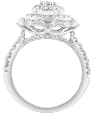 EFFY&reg; Diamond Flower Cluster Milgrain Bead Ring (1-1/3 ct. t.w.) in 14k White Gold