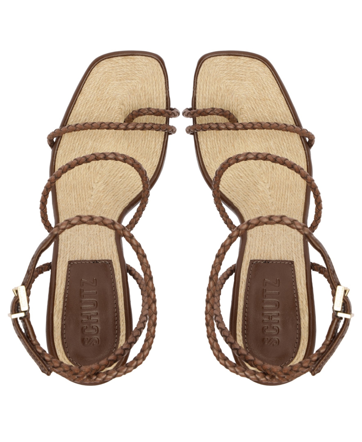 Shop Schutz Women's Kaya Straw Stiletto Heel Sandals In Brown