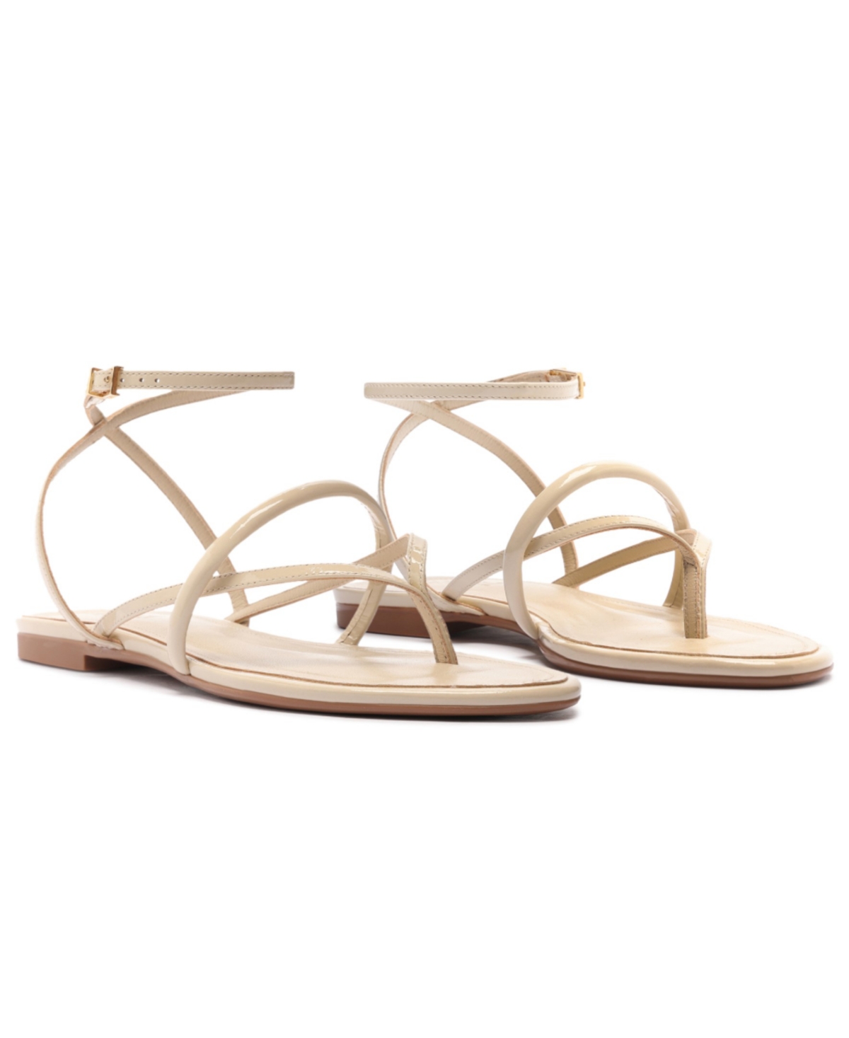 Shop Schutz Women's Diana Round Toe Flat Sandals In Beige