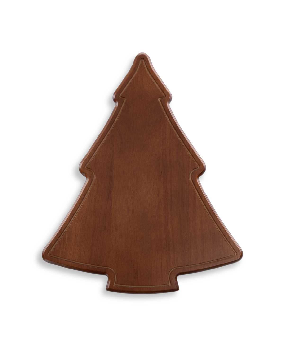 Toscana Christmas Tree Sectioned Serving Tray In Stained Parawood