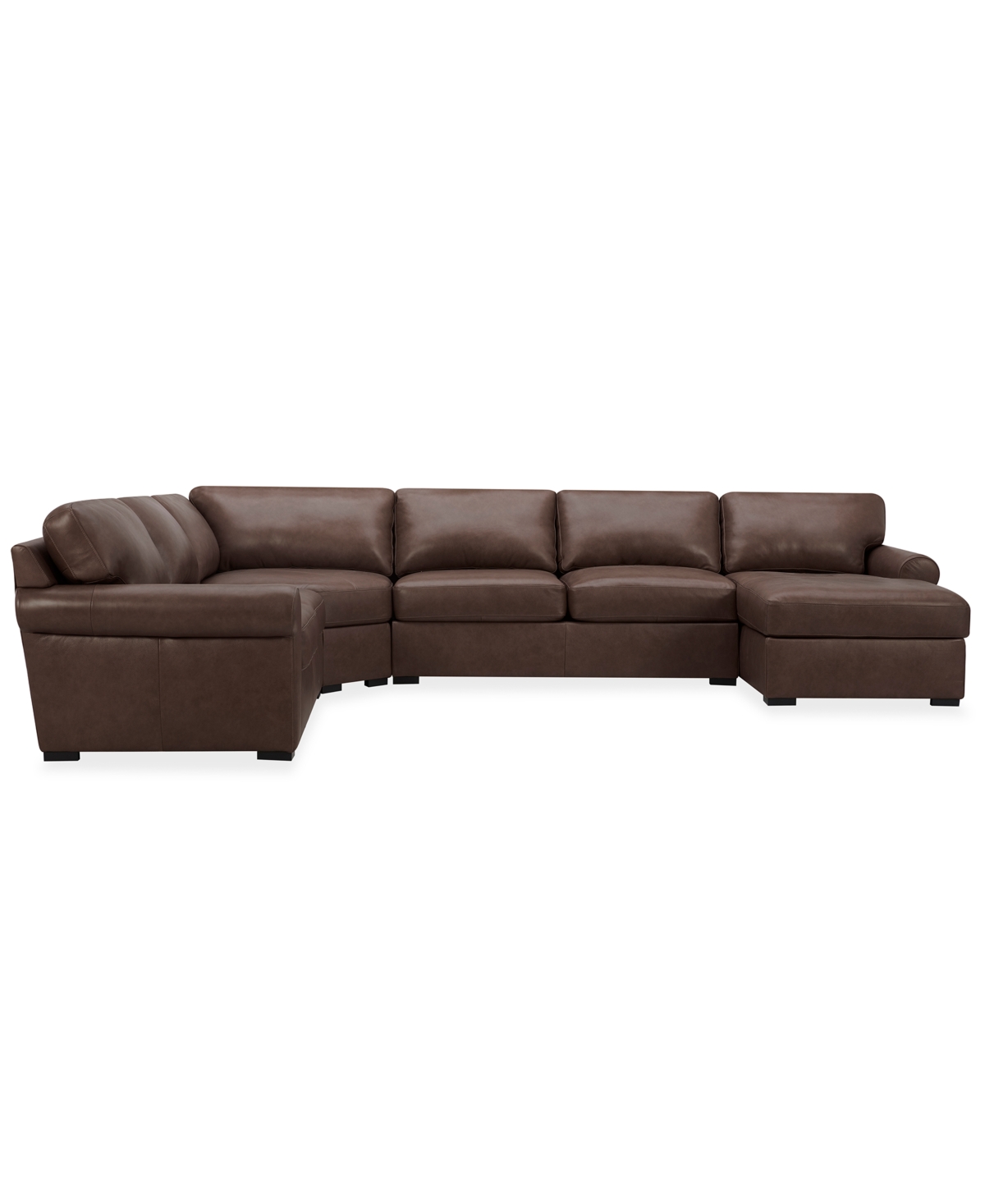Macy's Radley Roll Arm 152" 5-pc. Leather Wedge Corner Chaise Sectional, Exclusively At