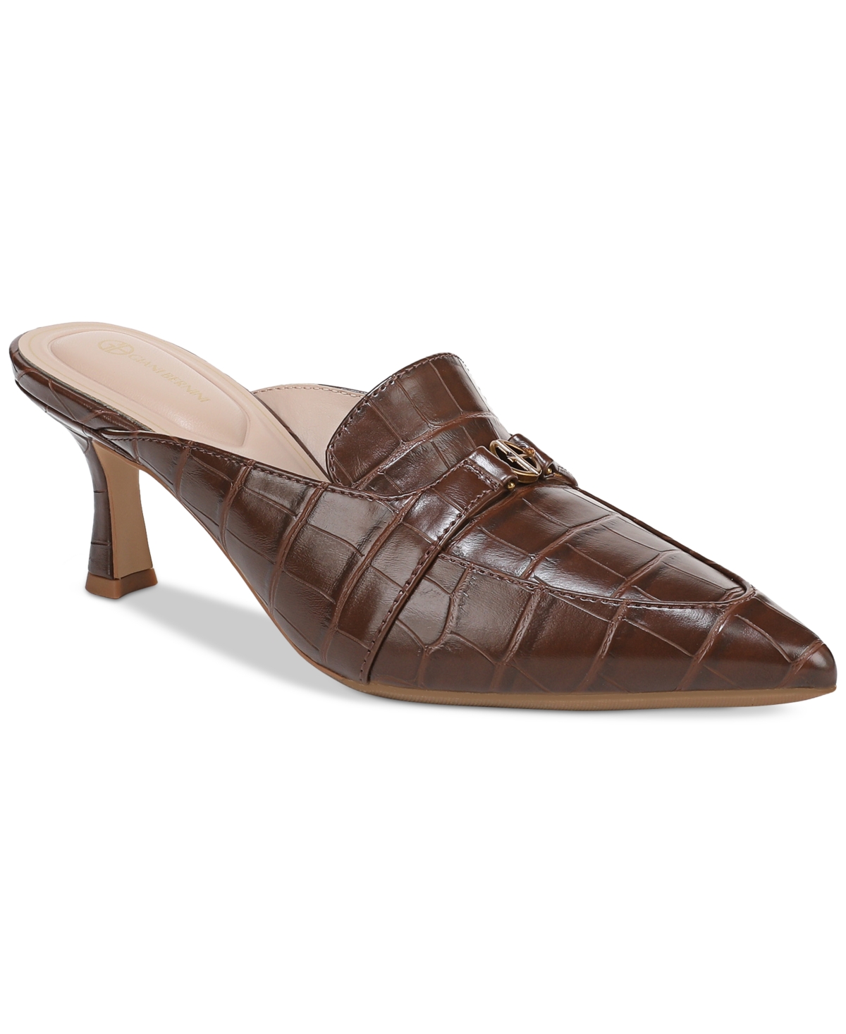 Giani Bernini Women's Britaa Croco Kitten Heel Mules, Created For Macy's In Brown