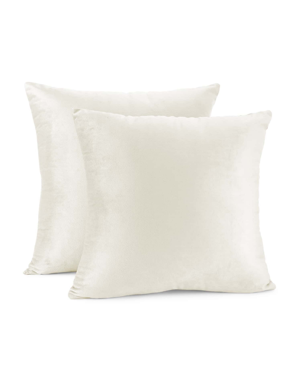 Nestl Elegant 2-pack Velvet Decorative Throw Pillows With Removeable Covers, 18" X 18" In Off White