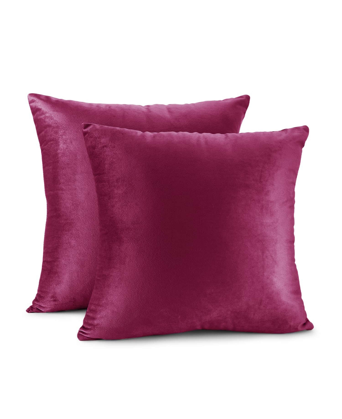Nestl Elegant 2-pack Velvet Decorative Throw Pillows With Removeable Covers, 20" X 20" In Magenta