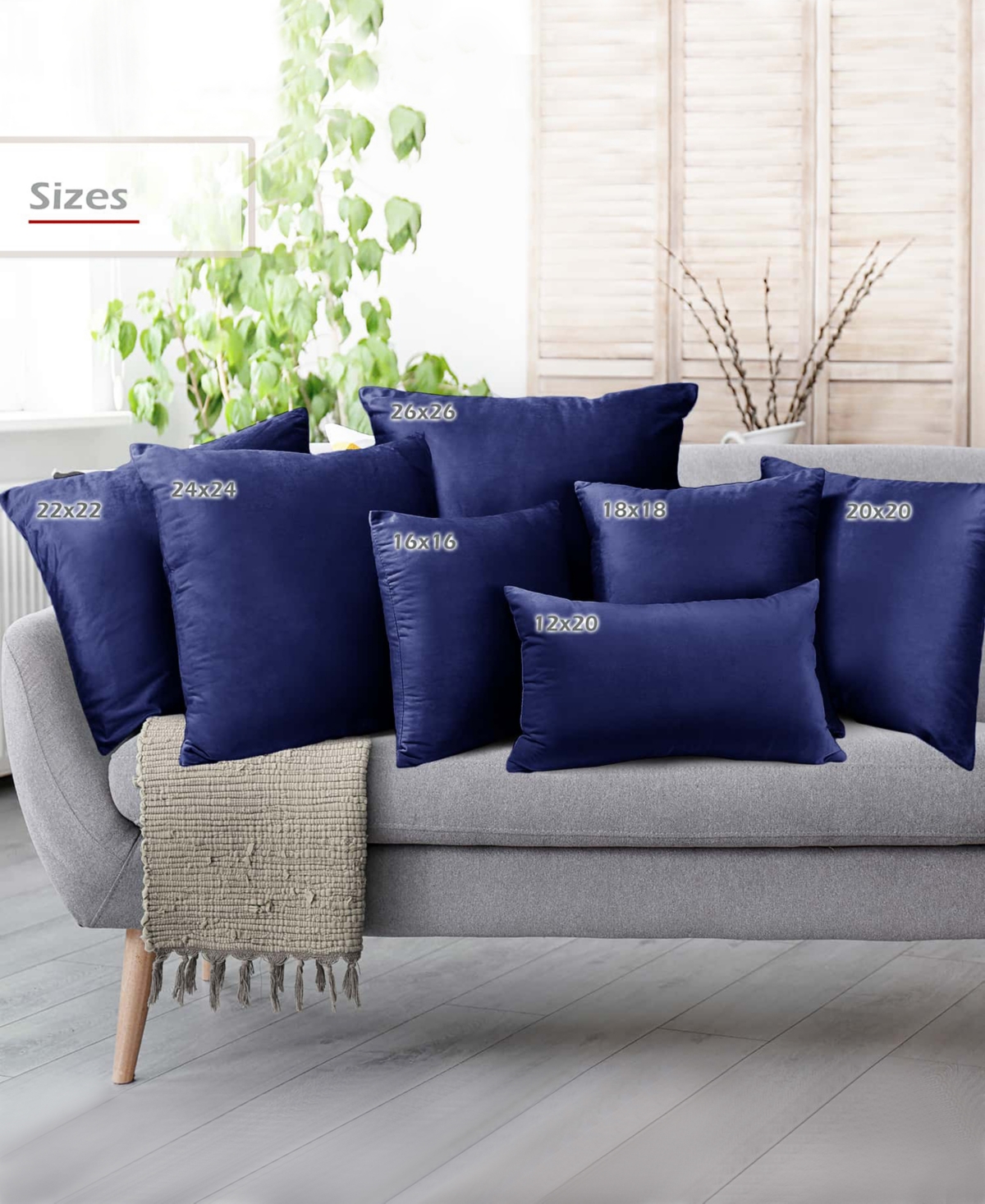 Nestl Elegant 2-pack Velvet Decorative Throw Pillows With Removeable Covers, 20" X 20" In Royal Blue
