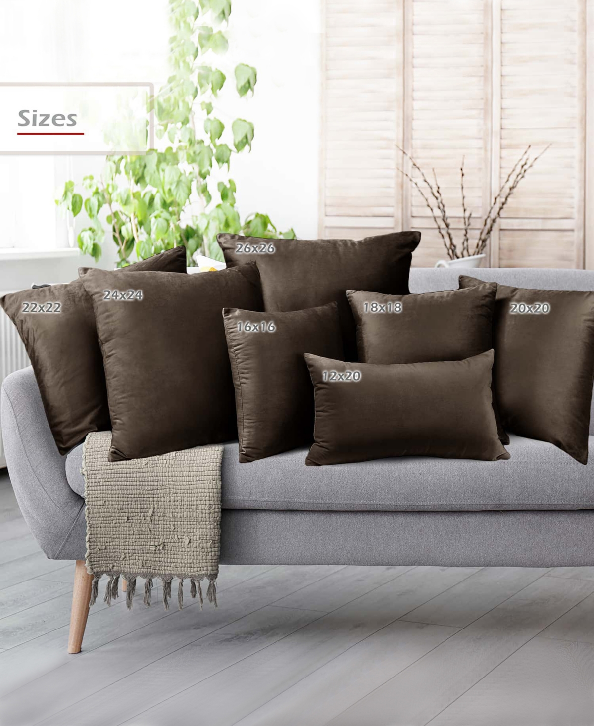 Nestl Elegant Velvet Removeable Cover 2-pack Decorative Pillows, 22" X 22" In Brown