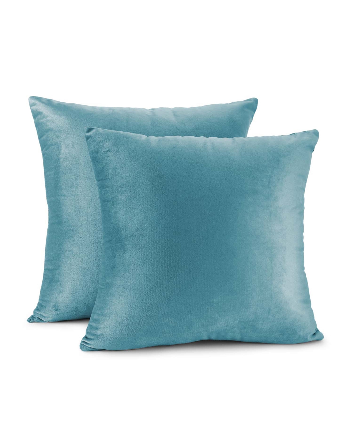 Nestl Elegant 2-pack Velvet Decorative Throw Pillows With Removeable Covers, 22" X 22" In Beach Blue